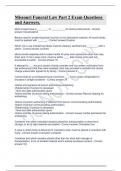 Missouri Funeral Law Part 2 Exam Questions and Answers..