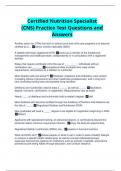 Certified Nutrition Specialist (CNS) Practice Test Questions and Answers