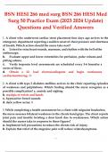 BSN HESI 266 med surg BSN 266 HESI Med Surg 50 Practice Exam (2023/2024 Update) Questions and Verified Answers.