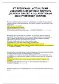 ATI PEDS EXAM 1 ACTUAL EXAM QUESTIONS AND CORRECT ANSWERS &lpar;ALREADY GRADED A&plus;&rpar; &vert; LATEST EXAM 2024 &vert; PROFESSOR VERIFIED