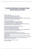 Certified Ophthalmic Assistant Exam  Review Study Set 2024