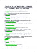 American Board of Surgical Assistants TEST REVIEW Ortho with Answers
