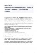 ONS_ONCC Chemotherapy_Immunotherapy Lesson 11_ Targeted Therapies Questions and answers