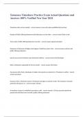 Tennessee Timeshare Practice Exam Actual Questions and Answers 100&percnt; Verified New Year 2024