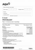 2023 AQA A LEVEL PSYCHOLOGY PAPER 1 QUESTION PAPER AND MARK SCHEME 71821 BUNDLE