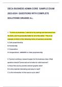 DECA BUSNESS ADMIN CORE SAMPLE EXAM 2023-2024 QUESTIONS WITH COMPLETE  SOLUTIONS GRADED A+.