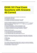 EXSS 181 Final Exam Questions with Answers All Correct 