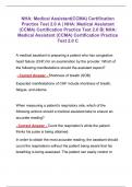 NHA: Medical Assistant(CCMA) Certification Practice Test 2.0 A | NHA: Medical Assistant (CCMA) Certification Practice Test 2.0 B| NHA: Medical Assistant (CCMA) Certification Practice Test 2.0 C