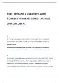 FNDH 400 EXAM 3 QUESTIONS WITH  CORRECT ANSWERS LATEST UPDATES  2024 GRADED A+.