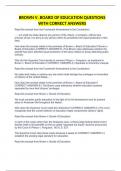 BROWN V&period; BOARD OF EDUCATION QUESTIONS WITH CORRECT ANSWERS&vert;100&percnt; verified