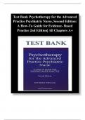 Test Bank For Psychotherapy for the Advanced Practice Psychiatric Nurse A How-To Guide for Evidence- Based Practice 2nd Edition By Kathleen Wheeler A+