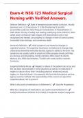 Exam 4&colon; NSG 123 Medical Surgical Nursing with Verified Answers &vert; Latest 2024&sol;2025 - Herzing University