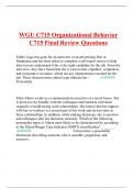 WGU C715 Organizational Behavior C715 Final Review Questions