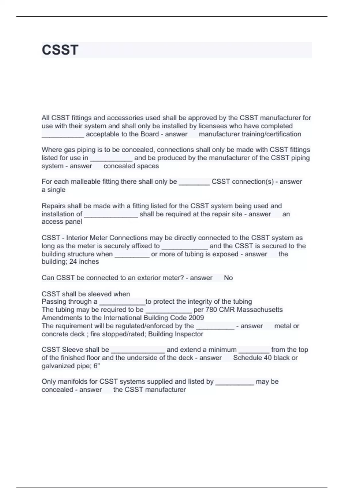 CSST Questions with correct Answers 2024 - Csst - Stuvia US