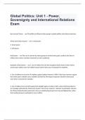  Global Politics: Unit 1 - Power, Sovereignty and International Relations Exam