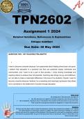 TPN2602 Assignment 1 (COMPLETE ANSWERS) 2024 - DUE 30 May 2024