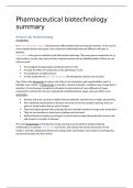 Summary-  pharmaceutical biotechnology (BPE34806)