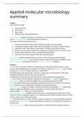 Summary-  Applied molecular microbiology (MIB30806)