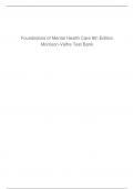 Test Bank Foundations of Mental Health Care 8th Edition Morrison-Valfre Test Bank all chapters included