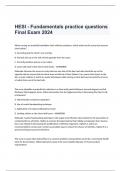HESI - Fundamentals practice questions Final Exam 2024