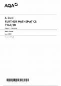 2023 AQA A LEVEL FURTHER MATHEMATICS MARK SCHEME PAPER 3 &lbrack;7367&sol;3D&colon; Discrete&rsqb;