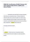 PMH-BC Certification EXAM Review KA 2024 QUESTIONS WITH COMPLETE  SOLUTIONS &period;