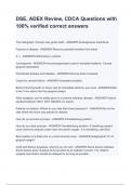 DSE&comma; ADEX Review&comma; CDCA Questions with 100&percnt; verified correct answers
