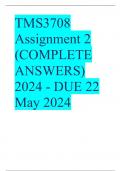 TMS3708 Assignment 2 (COMPLETE ANSWERS) 2024 - DUE 22 May 2024