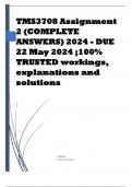 TMS3708 Assignment 2 (COMPLETE ANSWERS) 2024 - DUE 22 May 2024 Course Teaching Economic and Management Sciences (TMS3708) Institution University Of South Africa (Unisa) Book Teaching Economics and Management Sciences in the Senior Phase