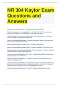 NR 304 Kaylor Exam Questions and Answers