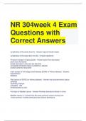 NR 304week 4 Exam Questions with Correct Answers