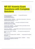 NR 507 Anemia Exam Questions with Complete Solutions