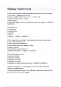 Biology Practice test
