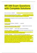 NR 599 Exam Questions with Complete Solutions