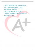 TEST BANKFOR NCLEXRN ACTUALEXAM LATEST UPDATE 2024- 2025QUESTIONSAND 100% VERIFIED ANSWERS GRADED A+