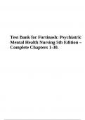 Test Bank for Fortinash: Psychiatric Mental Health Nursing 5th Edition | Complete Chapters 1-30 | Newest Version.