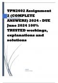 TPN2602 Assignment 2 (COMPLETE ANSWERS) 2024 - DUE June 2024 100% TRUSTED workings, explanations and solutions