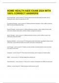  HOME HEALTH AIDE EXAM 2024 WITH 100% CORRECT ANSWERS
