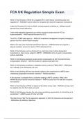 FCA UK Regulation Sample Exam questions and answers A&plus; score assured 2024&sol;2025