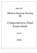 (HU) NSG 233 MEDICAL-SURGICAL NURSING III COMPREHENSIVE FINAL EXAM GUIDE Q & S