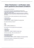 Water Distribution 1 certification state  exam questions and answers Graded-A