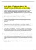 NUR 2459 RASMUSSEN MENTAL HEALTH EXAM 1 MODULES 1-3 2024 