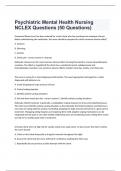 Psychiatric Mental Health Nursing NCLEX Questions (50 Questions)fully solved 2024