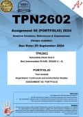 TPN2602 Assignment 50 PORTFOLIO (COMPLETE ANSWERS) 2024  - DUE 25 September 2024 