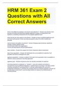 HRM 361 Exam 2 Questions with All Correct Answers 