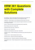 HRM 361 Questions with Complete Solutions 