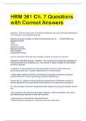 HRM 361 Ch. 7 Questions with Correct Answers 