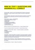 HRM 361 TEST 1 QUESTIONS AND ANSWERS ALL CORRECT 