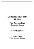 Solution Manual For Using QuickBooks® Online for Accounting 2024 7th Edition by Glenn Owen Chapter 1-10