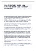 NHA EHR STUDY GUIDE 2024 QUESTIONS WITH ALL CORRECT ANSWERS&excl;&excl;